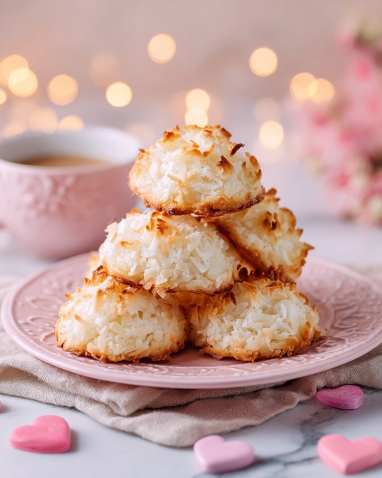 Chocolate-Dipped Coconut Macaroons with Heart-Shaped Sprinkles Recipe