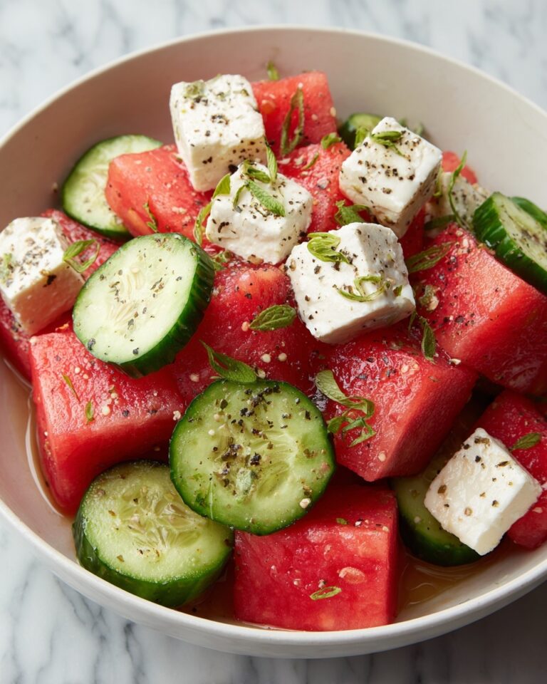 Simple Watermelon Cucumber Feta Salad Recipe