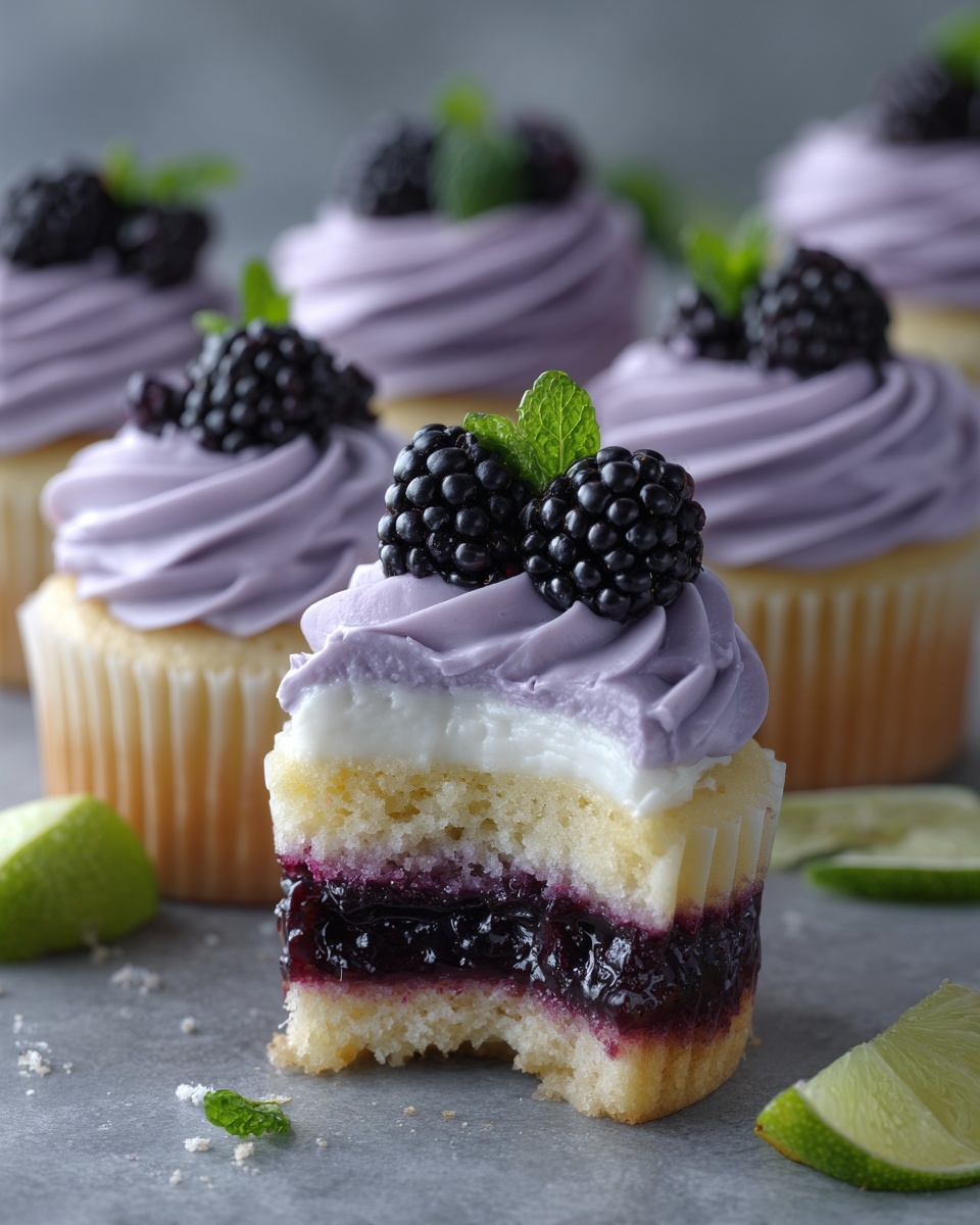 Decadent Blackberry Lime Cheesecake Cupcakes Recipe - Recipe Image