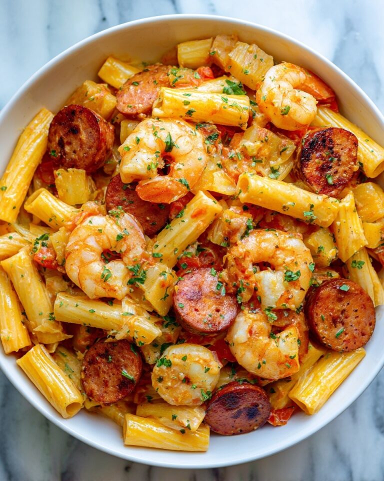 Creamy Cajun Pasta with Shrimp and Spicy Sausage Recipe