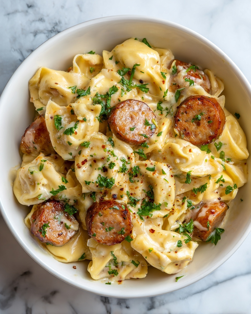 Crockpot Pierogi Casserole with Kielbasa Recipe - Recipe Image