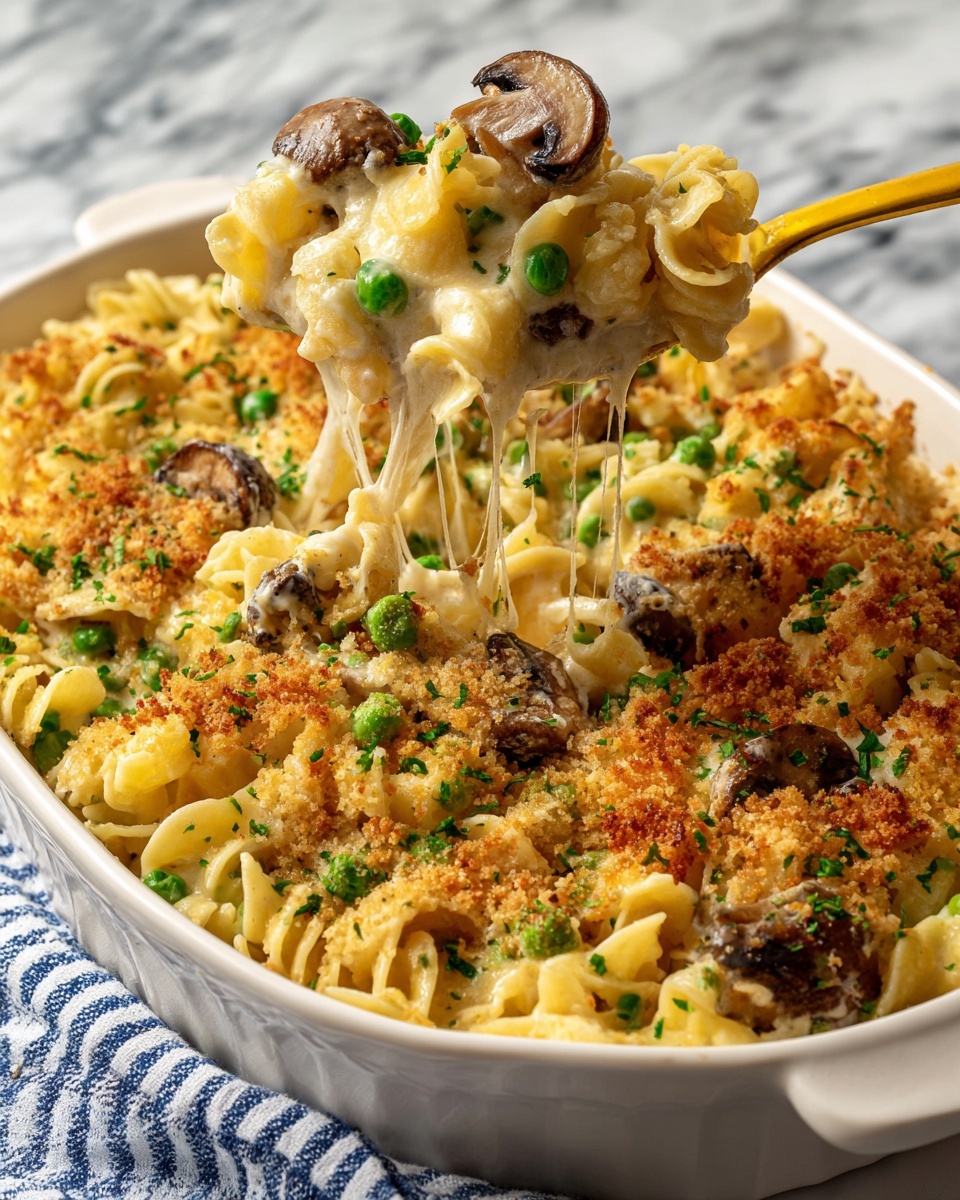 Creamy Tuna Noodle Casserole with Crispy Panko Topping Recipe - Recipe Image