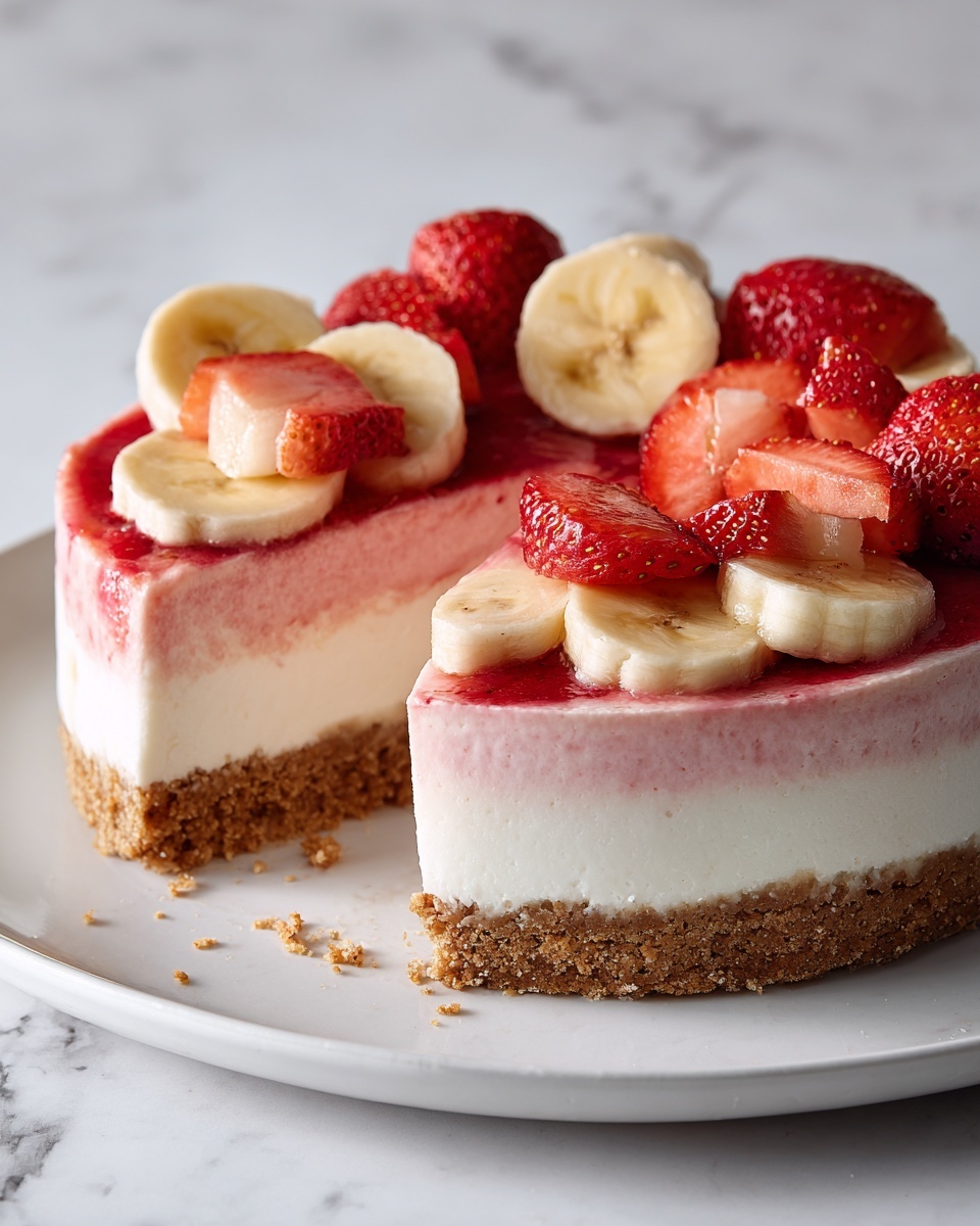 Strawberry Banana Delight Cheesecake Recipe - Recipe Image