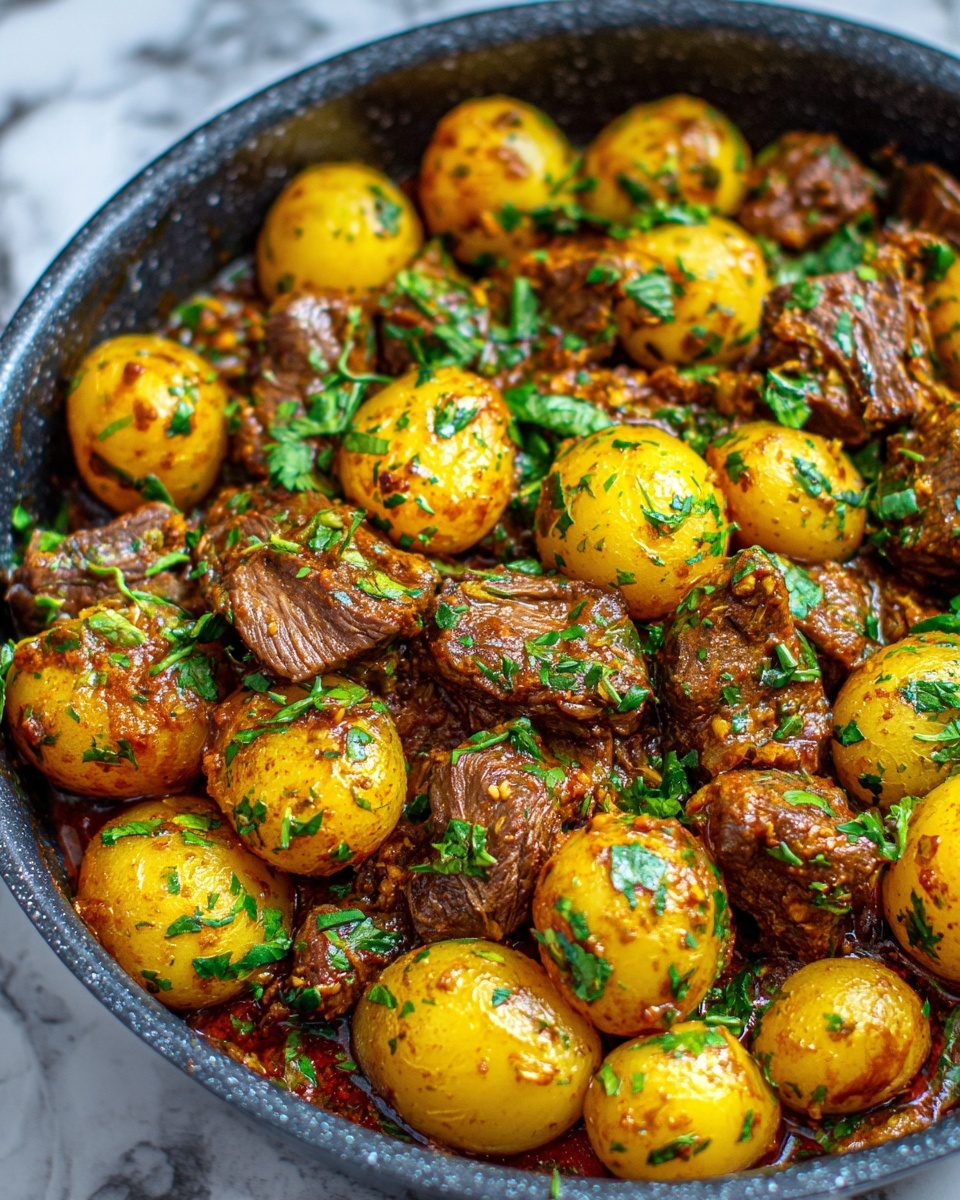 Slow Cooker Garlic Butter Beef Bites & Potatoes Recipe - Recipe Image