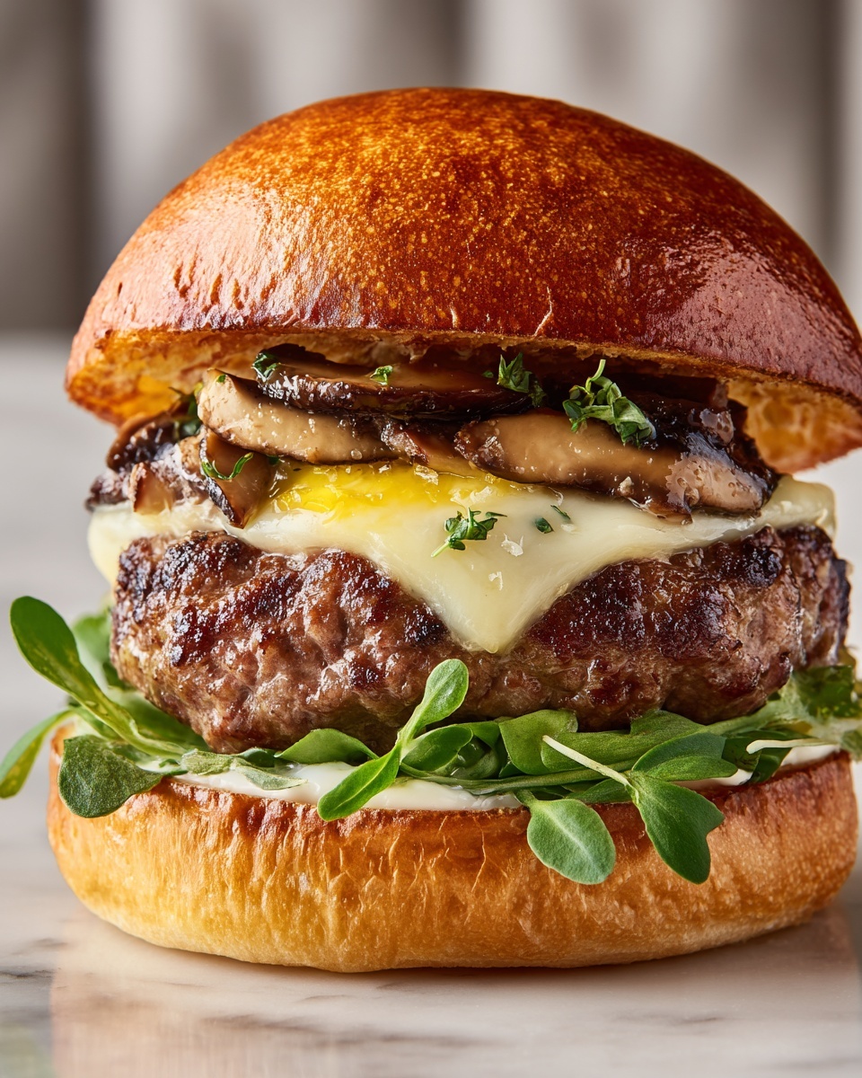 French Onion Steak Sandwich with Grilled Mushrooms Recipe - Recipe Image