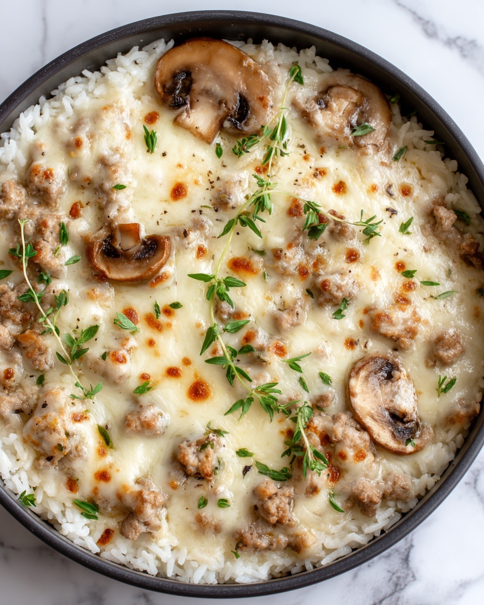 Creamy Beef & Mushroom Rice Bake Recipe - Recipe Image