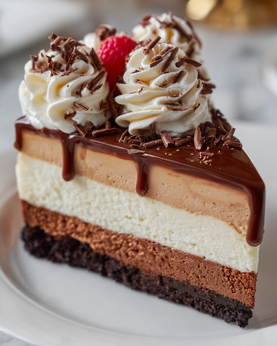 Hot Chocolate Cheesecake with Mini Marshmallows and Chocolate Shavings Recipe - Recipe Image