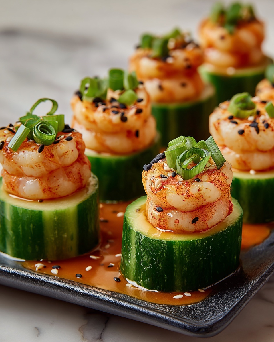 Spicy Shrimp Cucumber Sushi Boats Recipe - Recipe Image