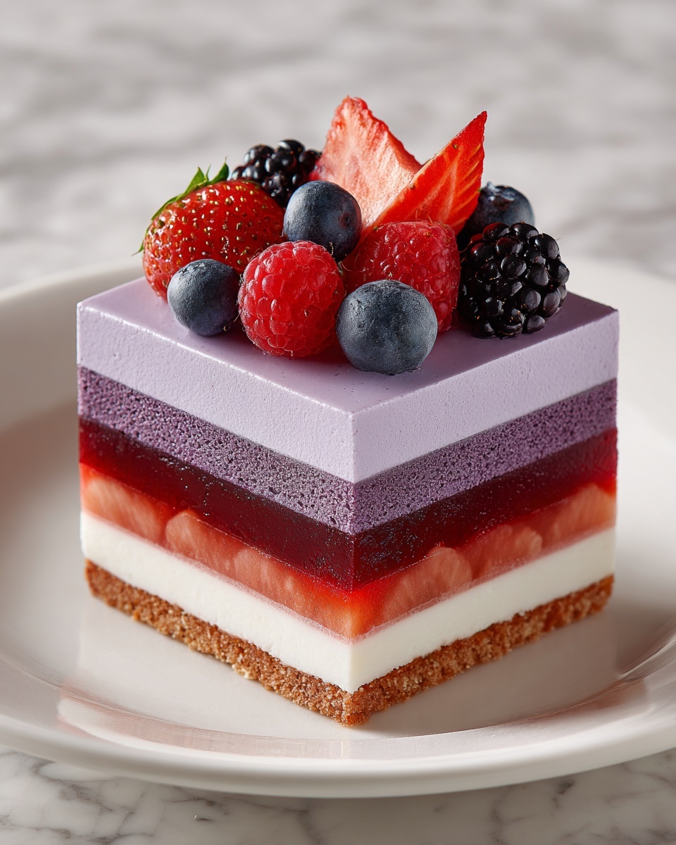 Berry Layered Mousse Cake Recipe - Recipe Image