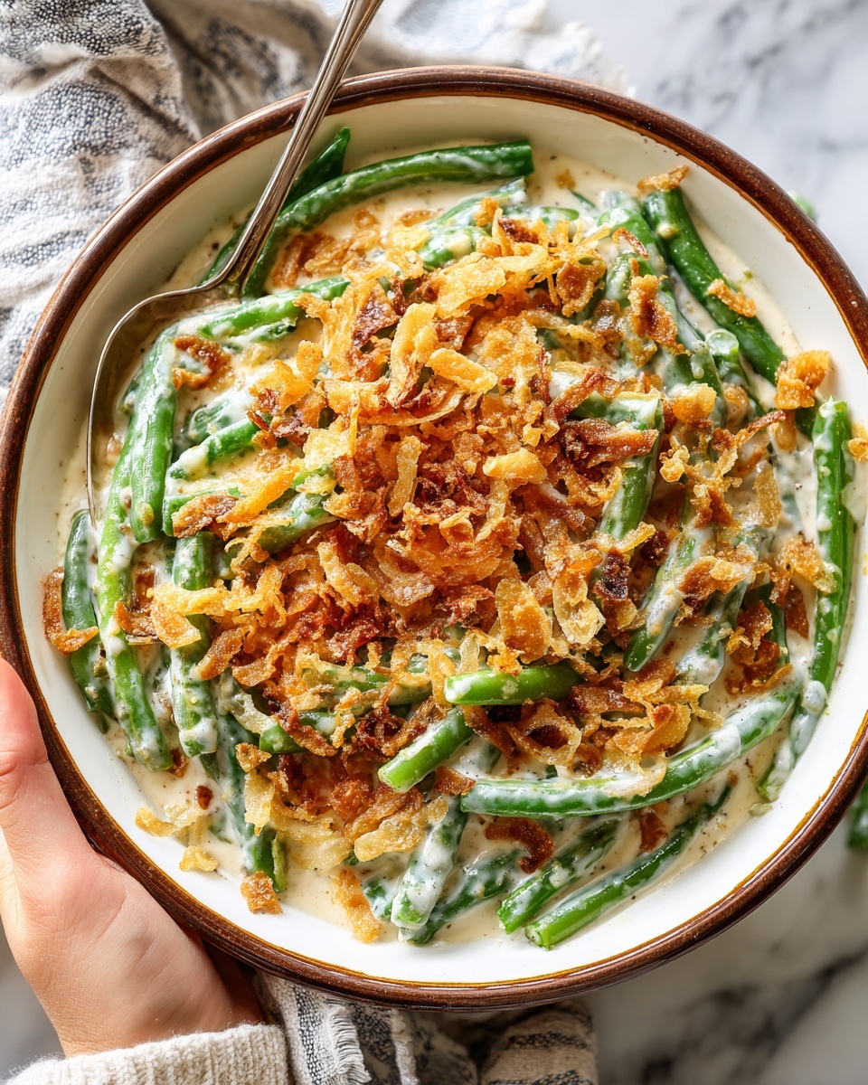 Easy Cream Cheese Green Bean Casserole Recipe - Recipe Image