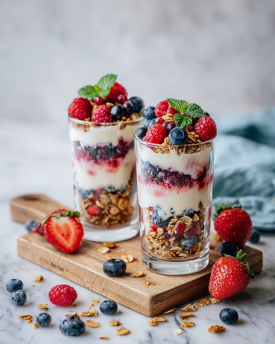 Berry Parfait with Yogurt and Granola Recipe - Recipe Image