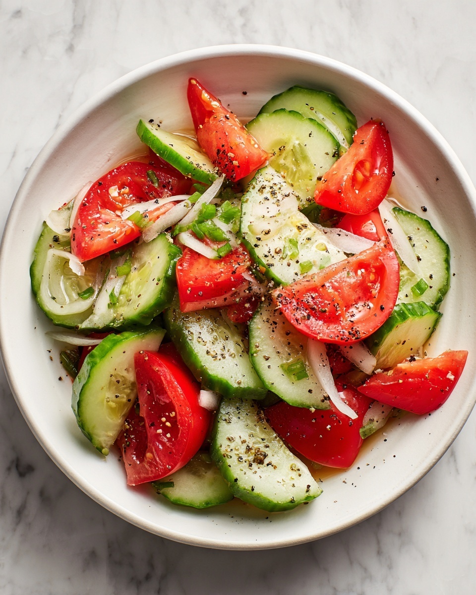 Cucumber, Onion, and Tomato Salad Recipe - Recipe Image