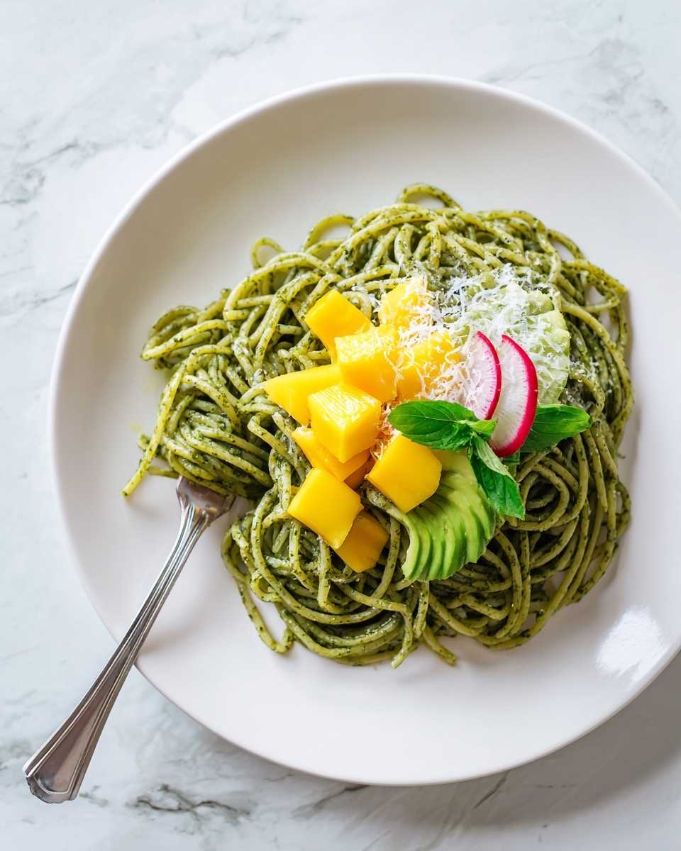 Zoodles with Avocado and Mango Sauce Recipe - Recipe Image
