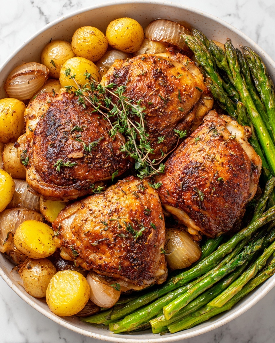 One-Pan Roasted Chicken with Spring Vegetables Recipe - Recipe Image