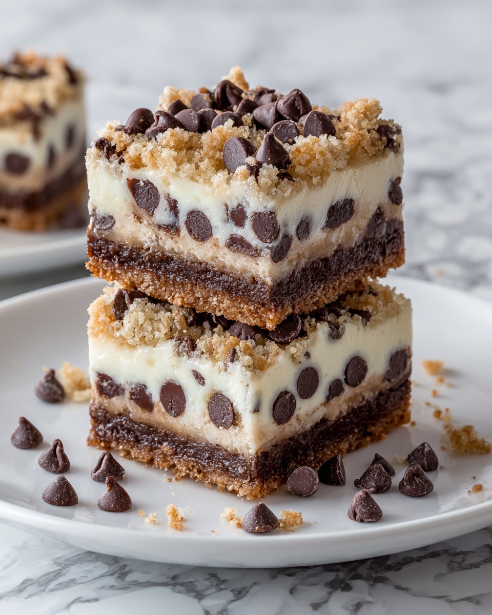 Keto Chocolate Chip Cookie Cheesecake Bars Recipe - Recipe Image