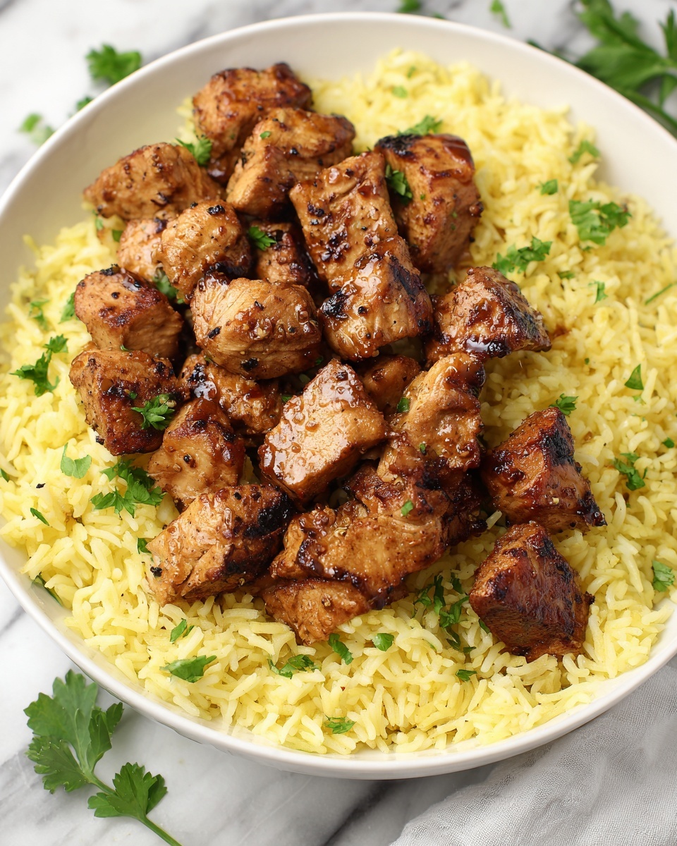 Garlic Butter Chicken with Parmesan Rice Recipe - Recipe Image