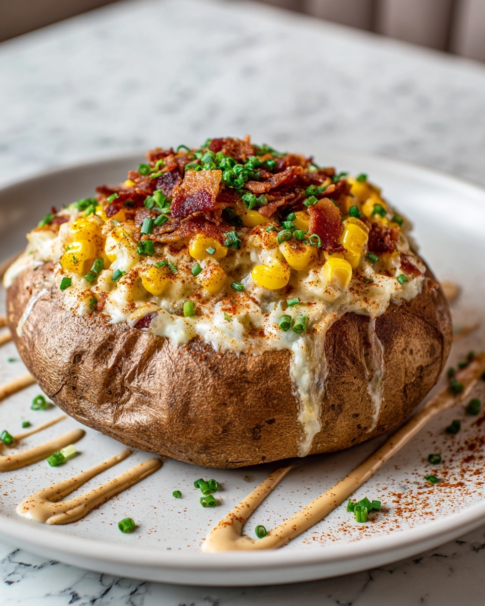 Loaded Baked Potatoes with Cheddar, Bacon Aioli, and Green Onions Recipe - Recipe Image