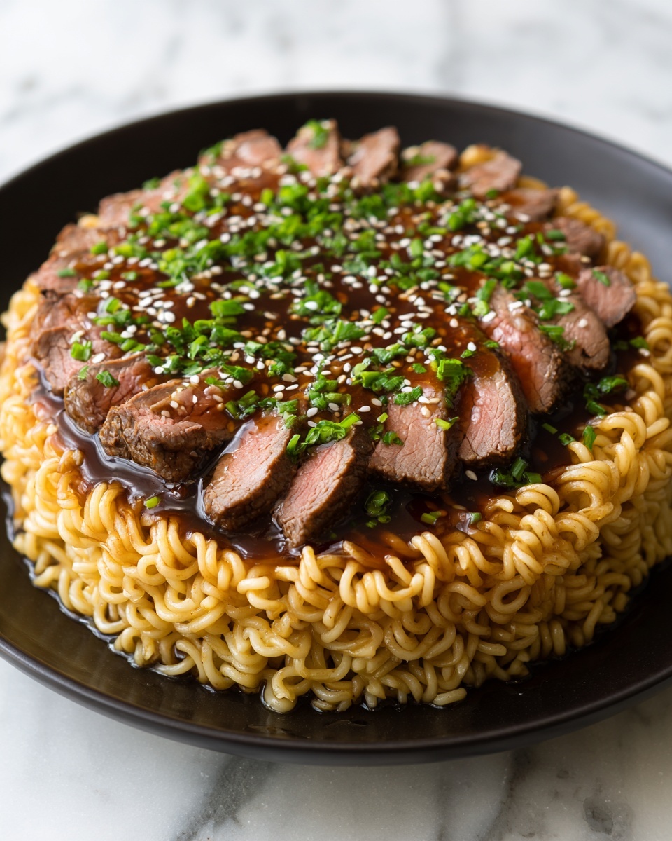 Sticky Honey Garlic Steak and Rotini Recipe - Recipe Image