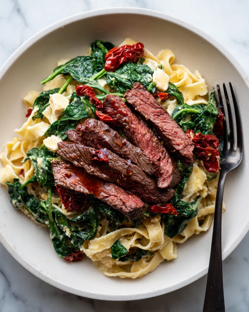 Creamy Gorgonzola Steak Pasta Recipe - Recipe Image
