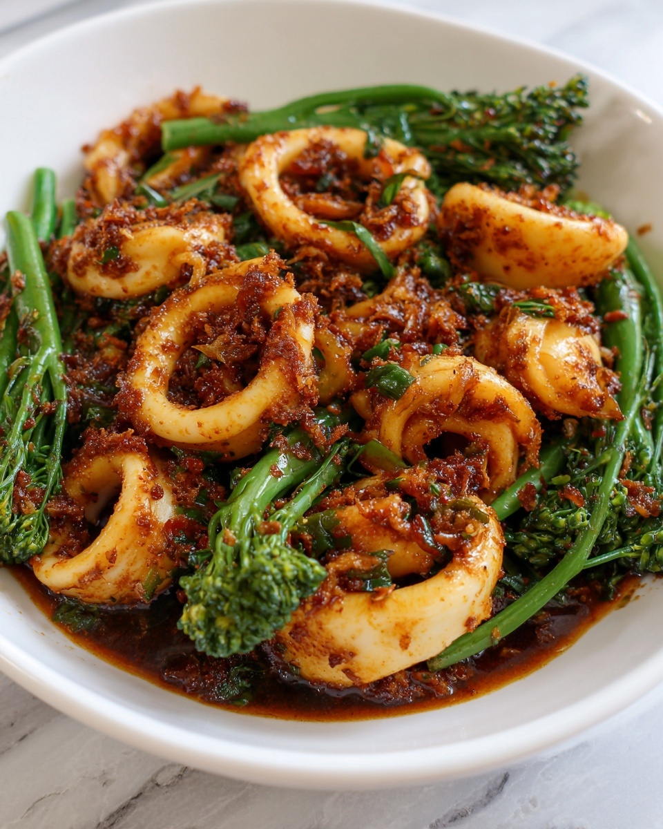 Citrus-Spiced Baby Octopus with Crunchy Broccolini Recipe - Recipe Image