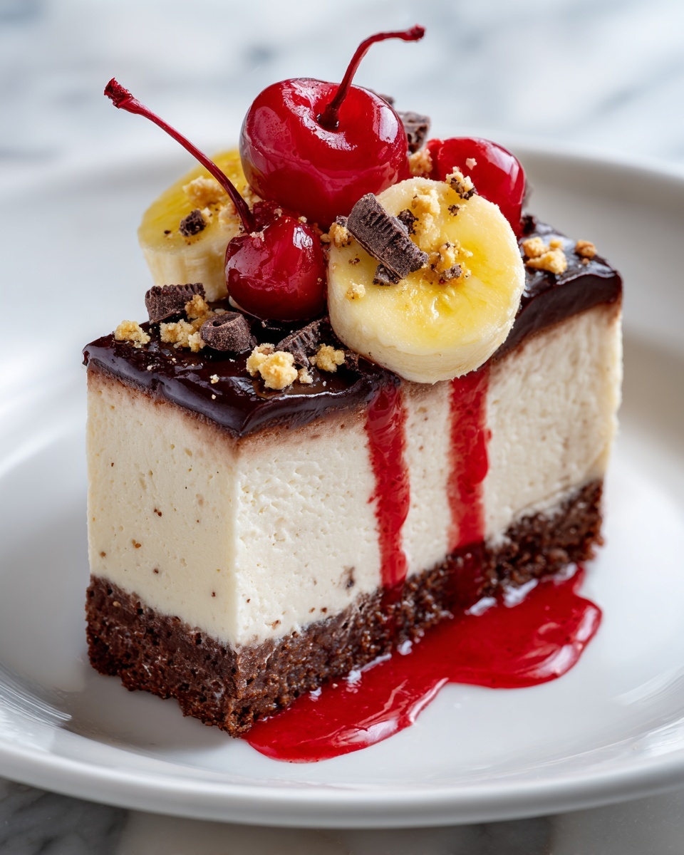 Heavenly No-Bake Banana Split Cheesecake Recipe - Recipe Image