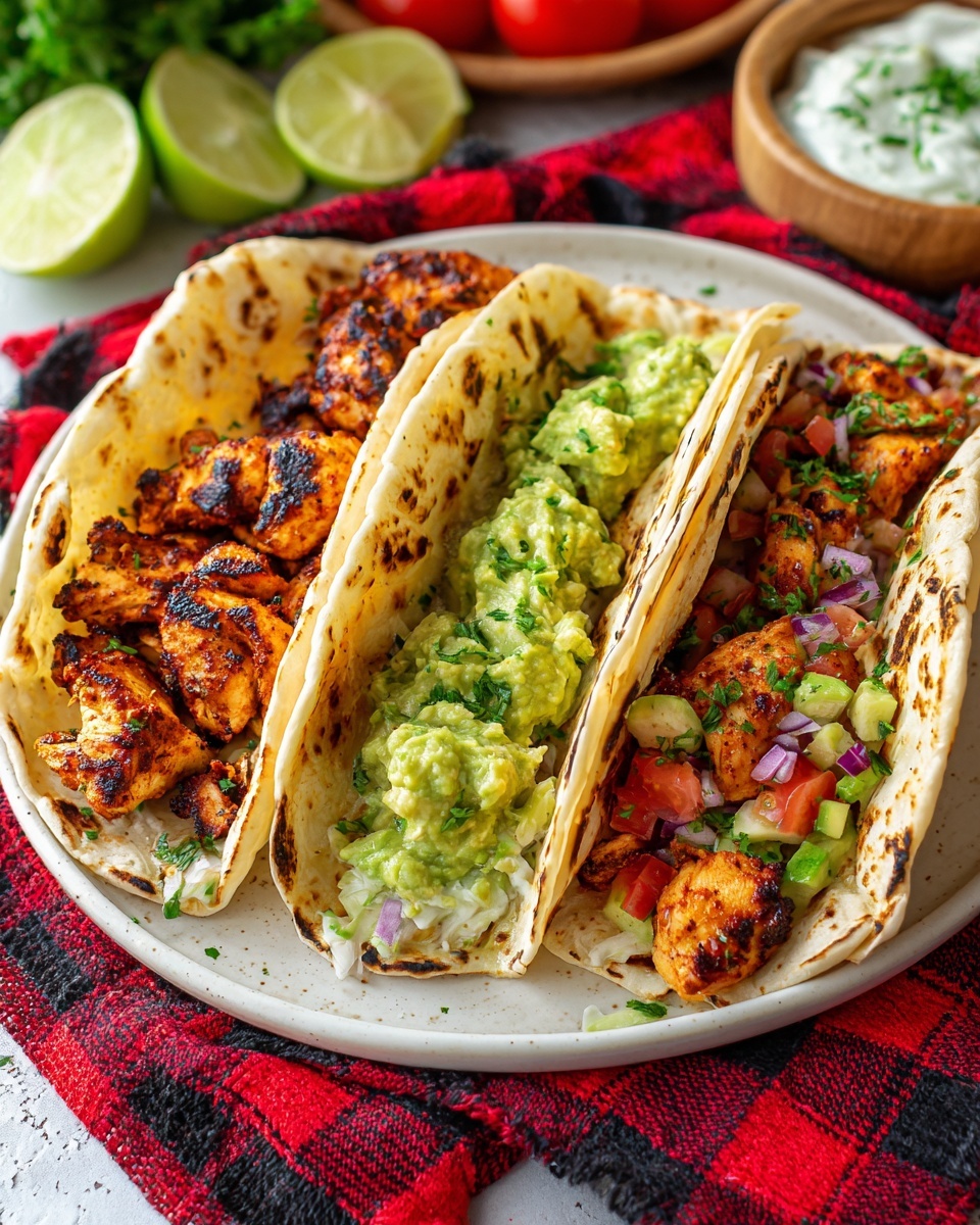 Grilled Chicken Tacos with Spiced Mayo and Avocado Salsa Recipe - Recipe Image