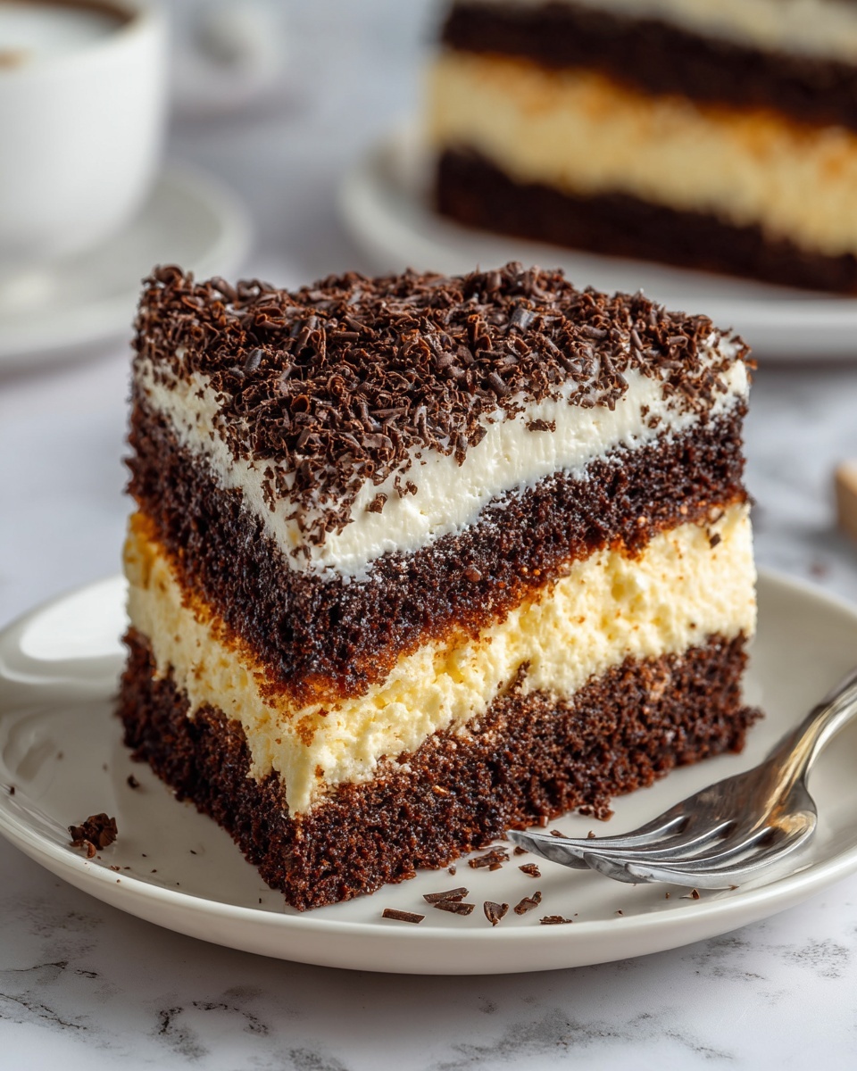 White German Chocolate Cake with a Cheesecake Center Recipe - Recipe Image