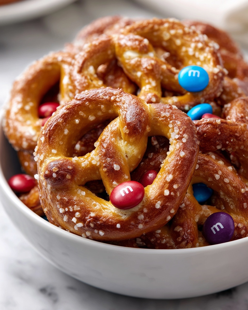 Rolo Pretzels with M&M Candies Recipe - Recipe Image