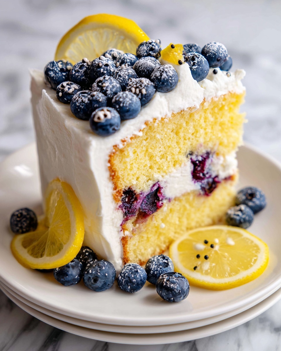 Lemon Blueberry Cheesecake Cake Recipe - Recipe Image