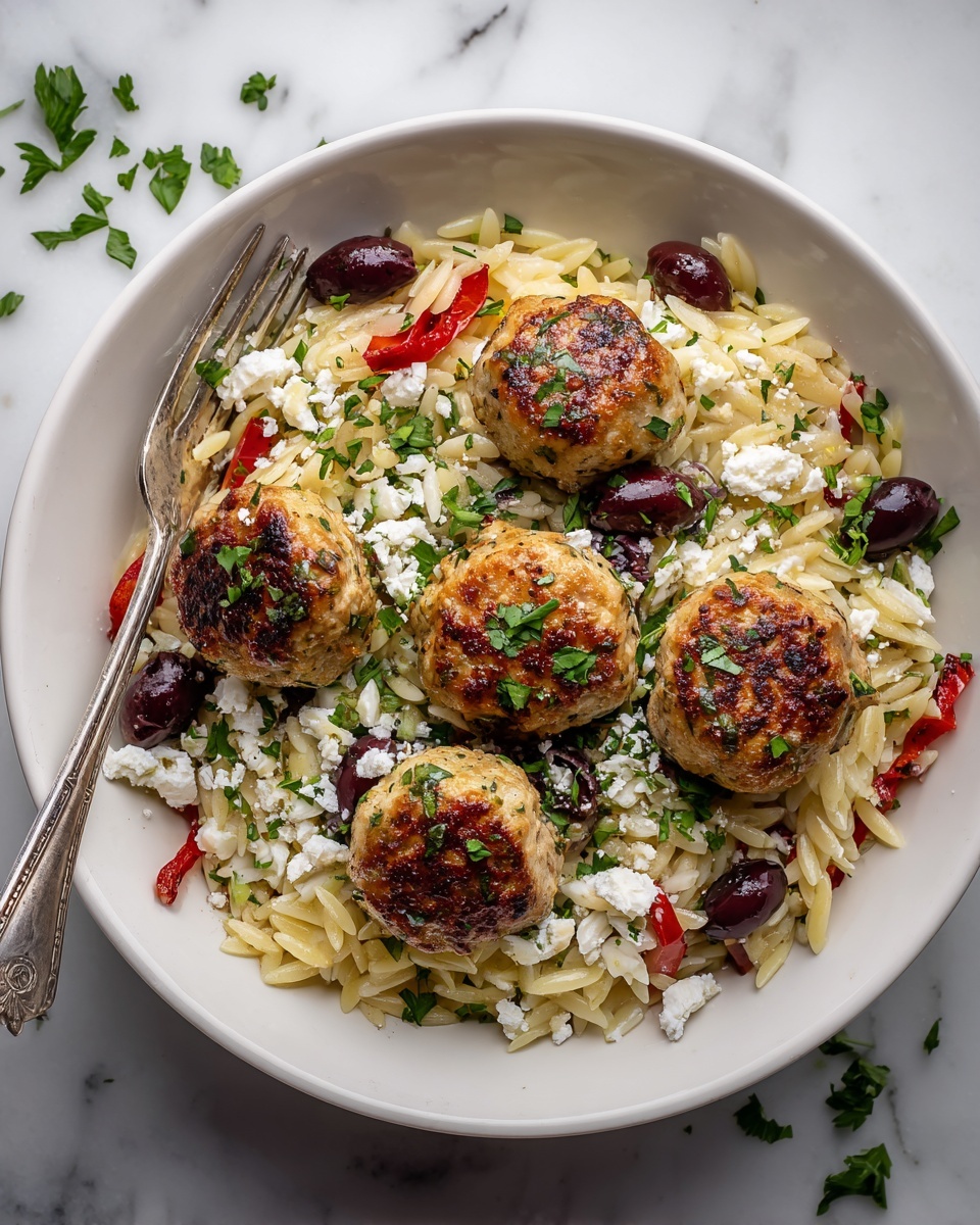 Greek Meatballs and Orzo Skillet Recipe - Recipe Image