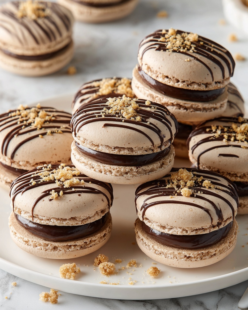 Nutella Drizzle Macaron Recipe - Recipe Image