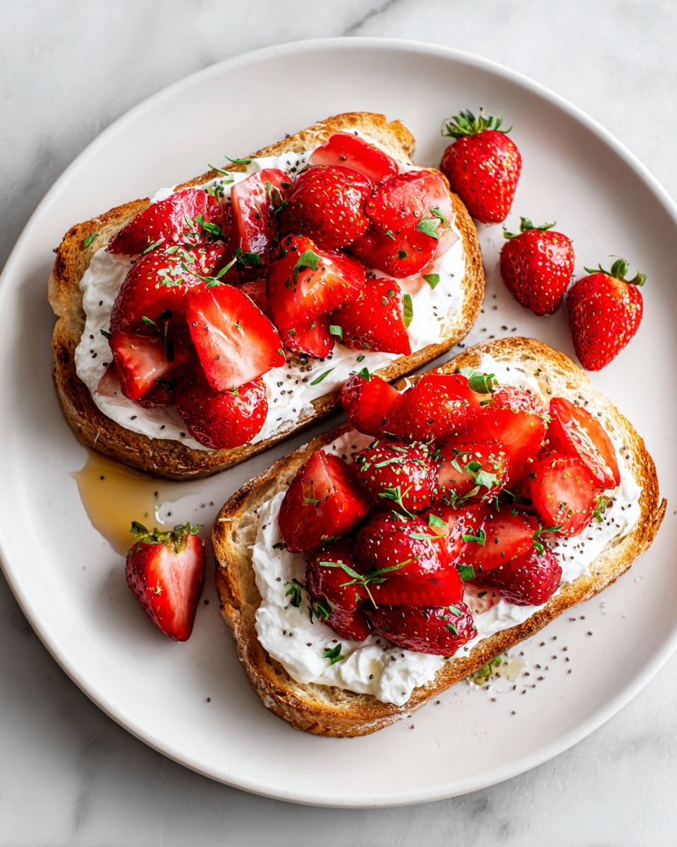Roasted Strawberry Whipped Ricotta Toast Recipe - Recipe Image
