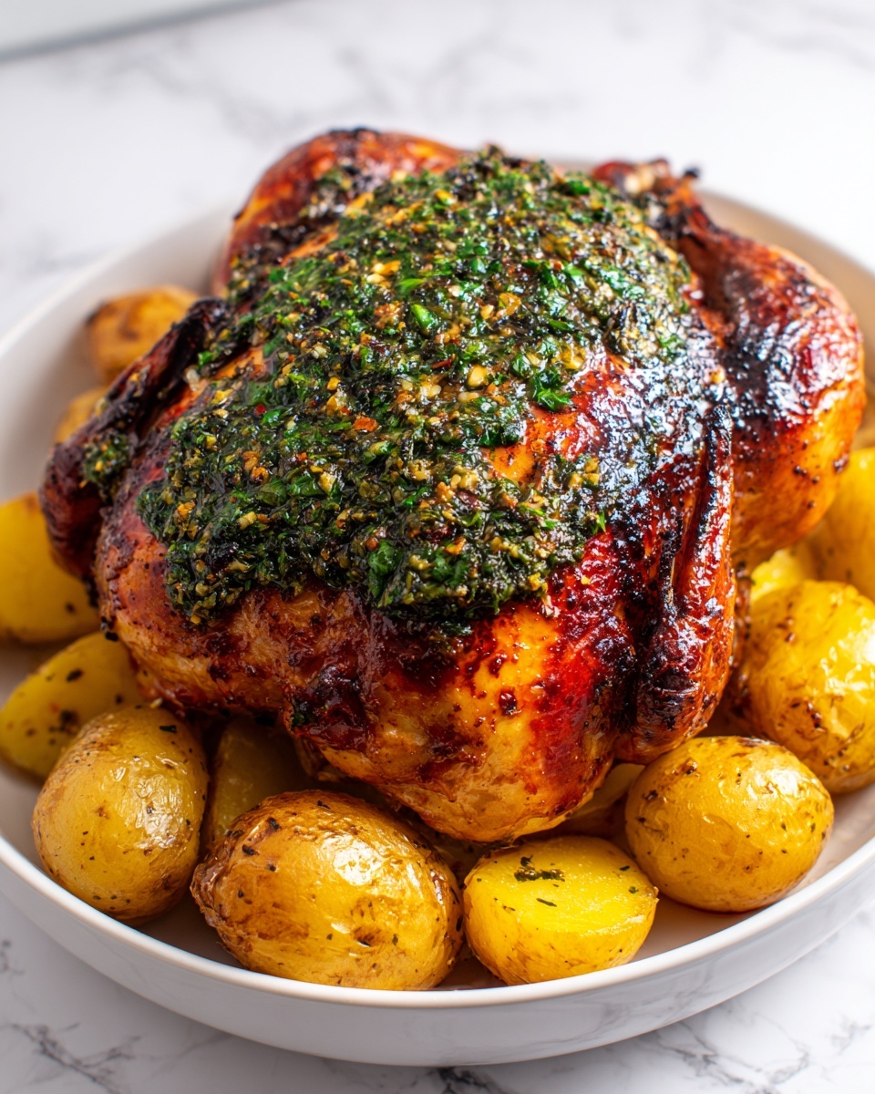 Mouthwatering Red Chimichurri Whole Roasted Chicken Recipe - Recipe Image