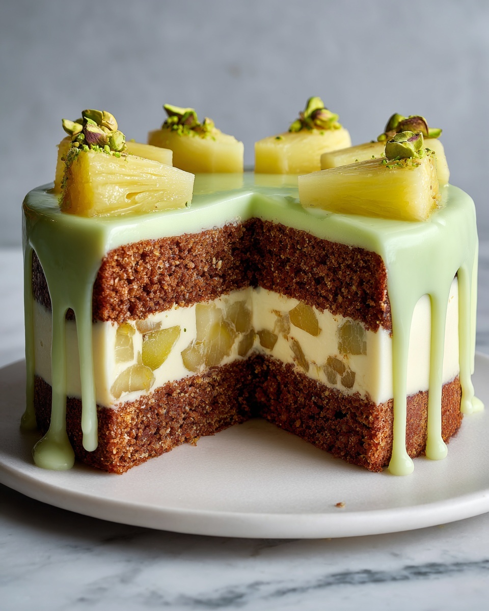 Tropical Pistachio Pineapple Cake Recipe - Recipe Image