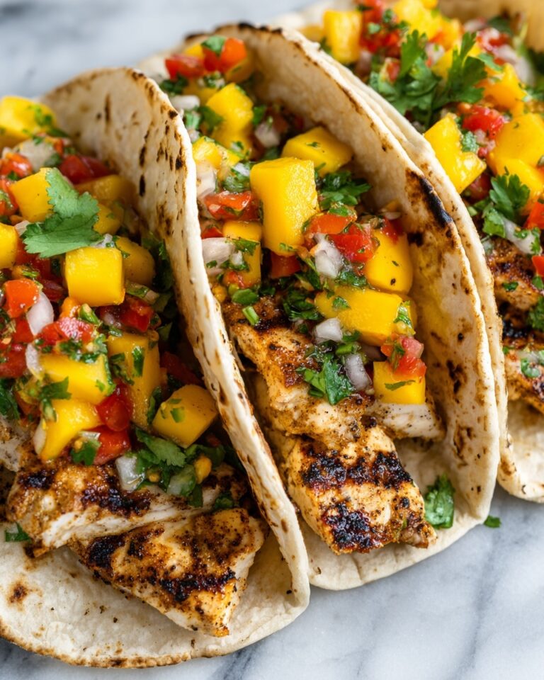 Cilantro-Lime Chicken Tacos with Peach Salsa Recipe