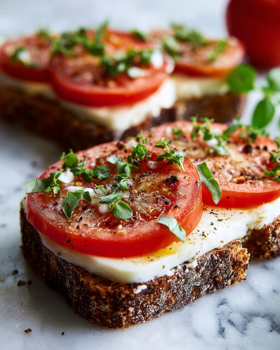 Garlic & Cheese Tomato Toast Recipe - Recipe Image