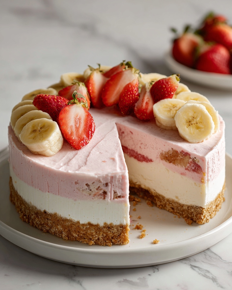 Strawberry Banana Delight Cheesecake Recipe - Recipe Image
