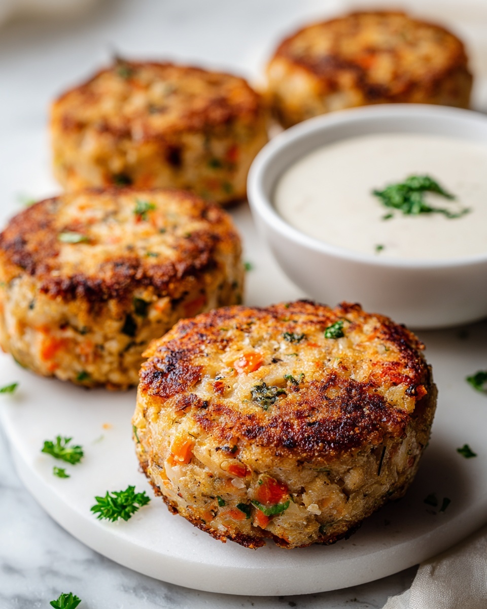 Salmon Croquettes with Lemon-Dijon Yogurt Dipping Sauce Recipe - Recipe Image