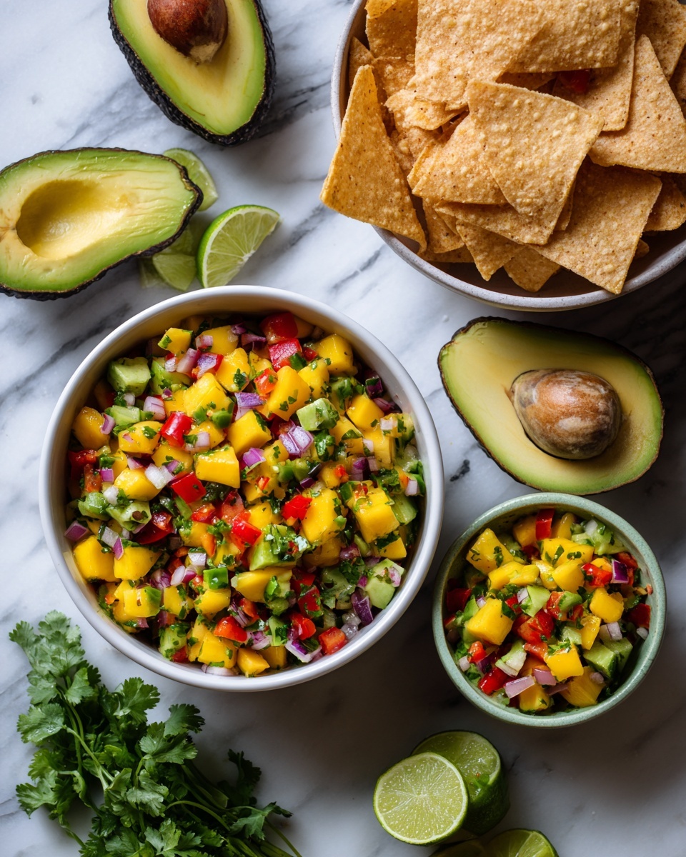 Mango Avocado Salsa with Tortilla Chips Recipe - Recipe Image