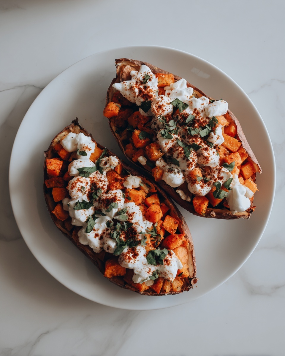Stuffed Sweet Potatoes with Cinnamon, Marshmallows, and Pecans Recipe - Recipe Image
