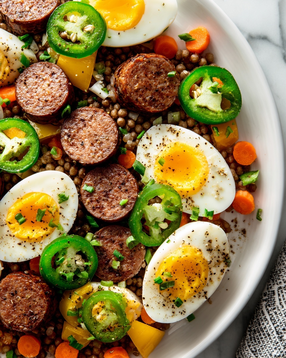 Pickled Eggs, Sausages, JalapeƱos, and Carrots Recipe - Recipe Image