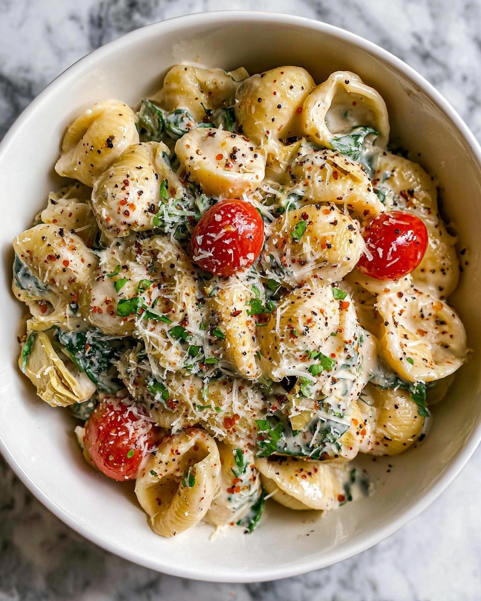 Artichoke & Spinach Pasta Salad Recipe - Recipe Image