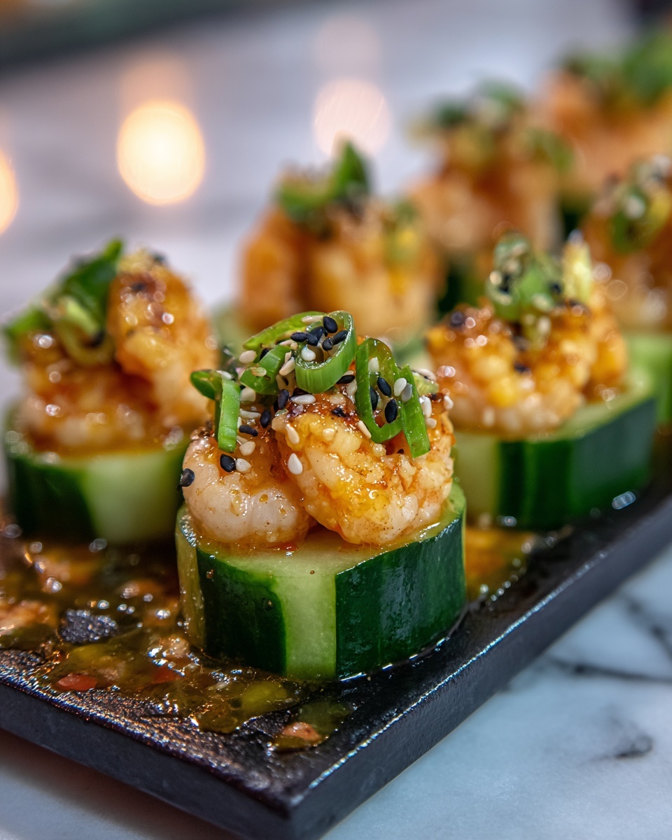 Spicy Shrimp Cucumber Sushi Boats Recipe - Recipe Image