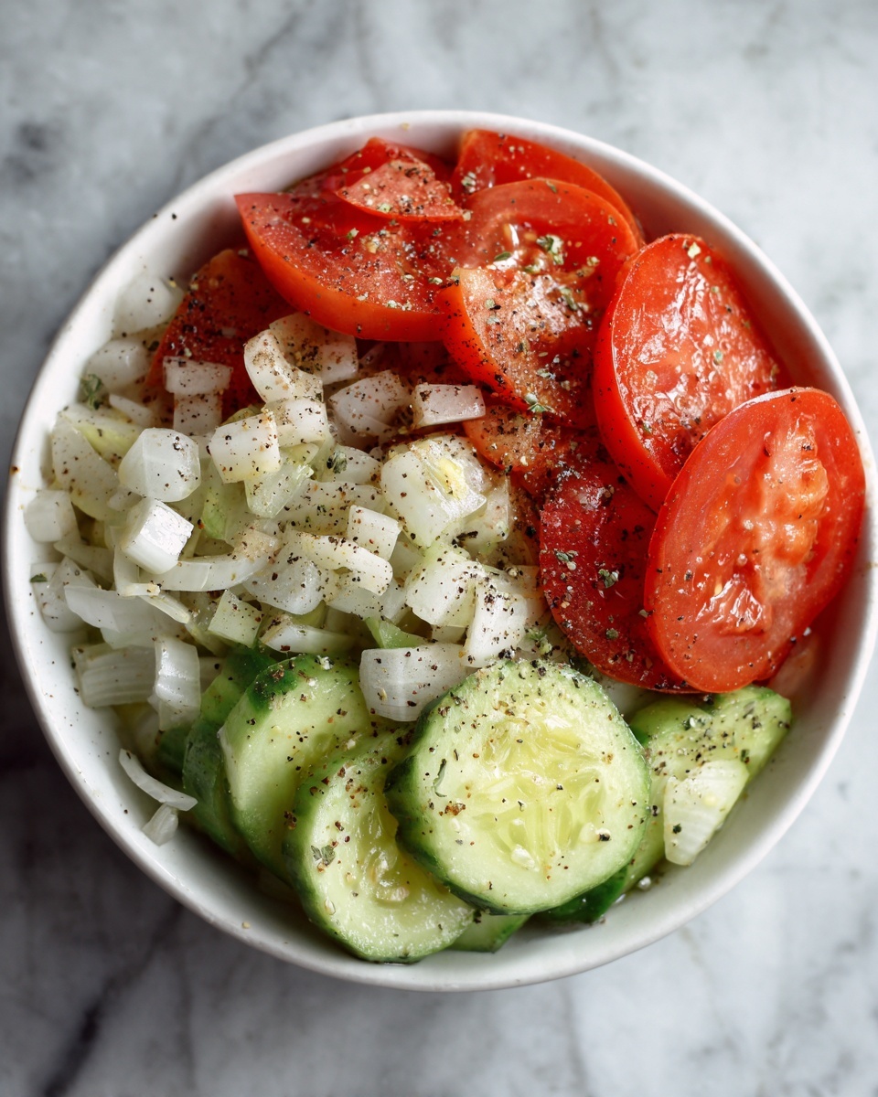 Cucumber, Onion, and Tomato Salad Recipe - Recipe Image