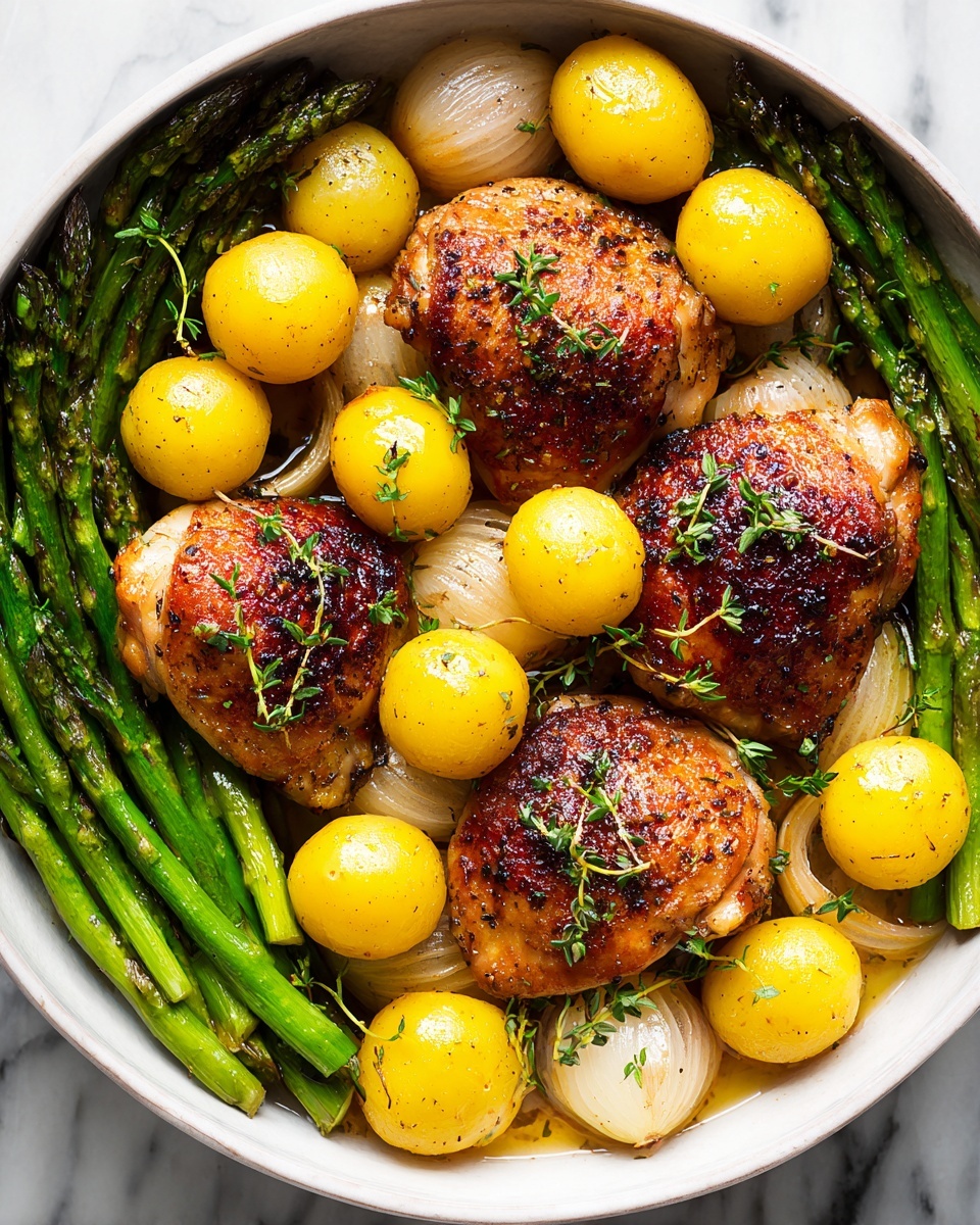 One-Pan Roasted Chicken with Spring Vegetables Recipe - Recipe Image