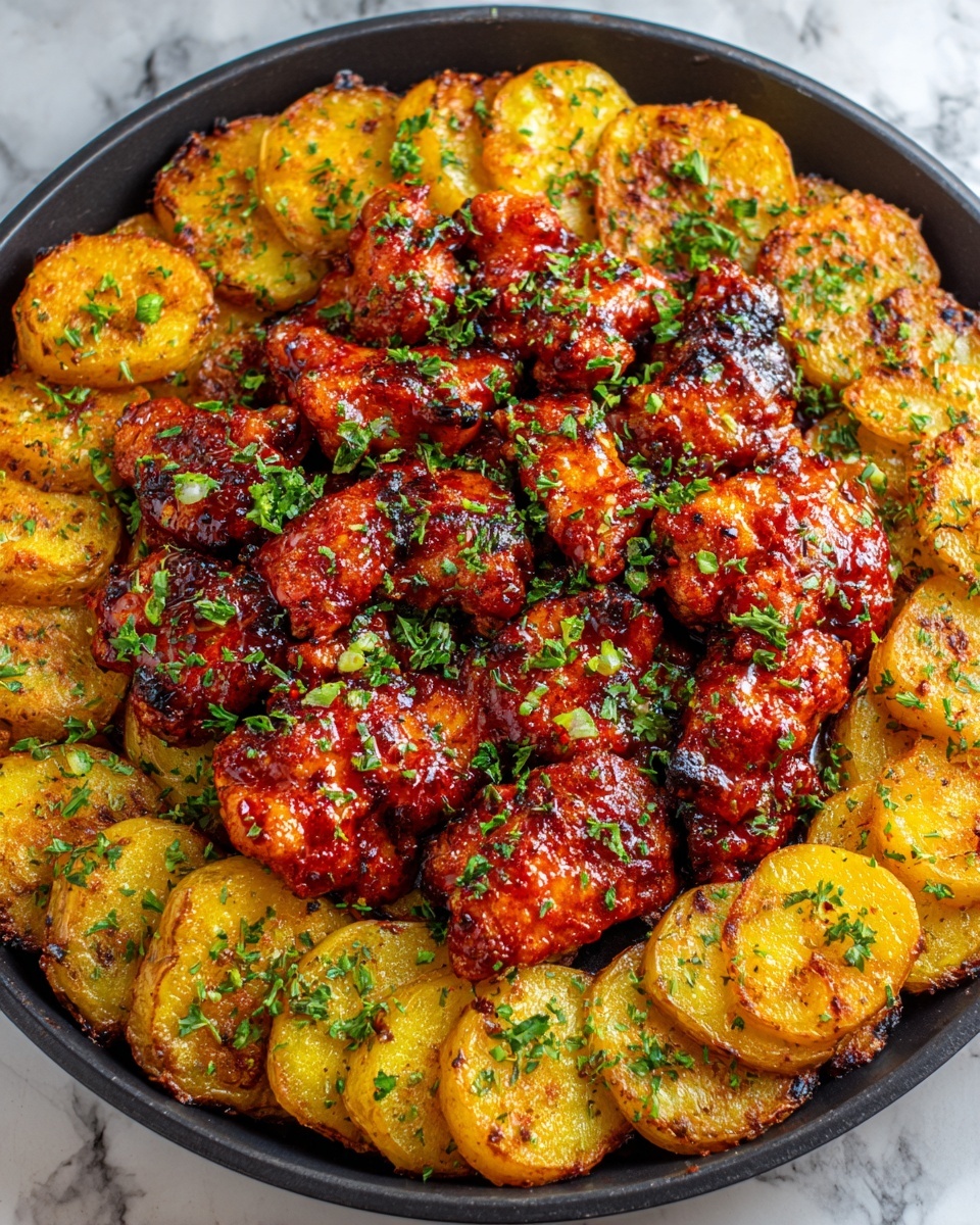 Finger-Lickin' Good Chicken Wings with Crispy Potatoes Recipe - Recipe Image