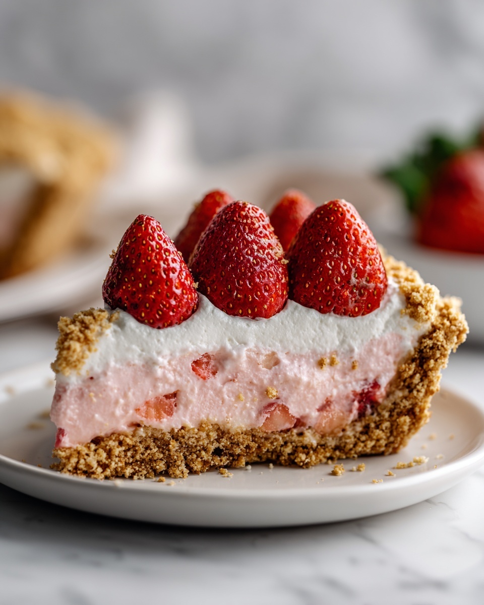 No-Bake Strawberry Crunch Cheesecake Recipe - Recipe Image