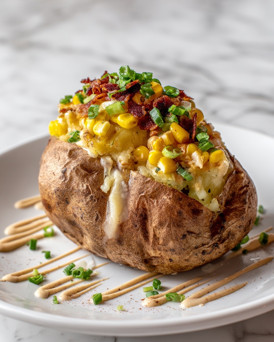 Loaded Baked Potatoes with Cheddar, Bacon Aioli, and Green Onions Recipe - Recipe Image