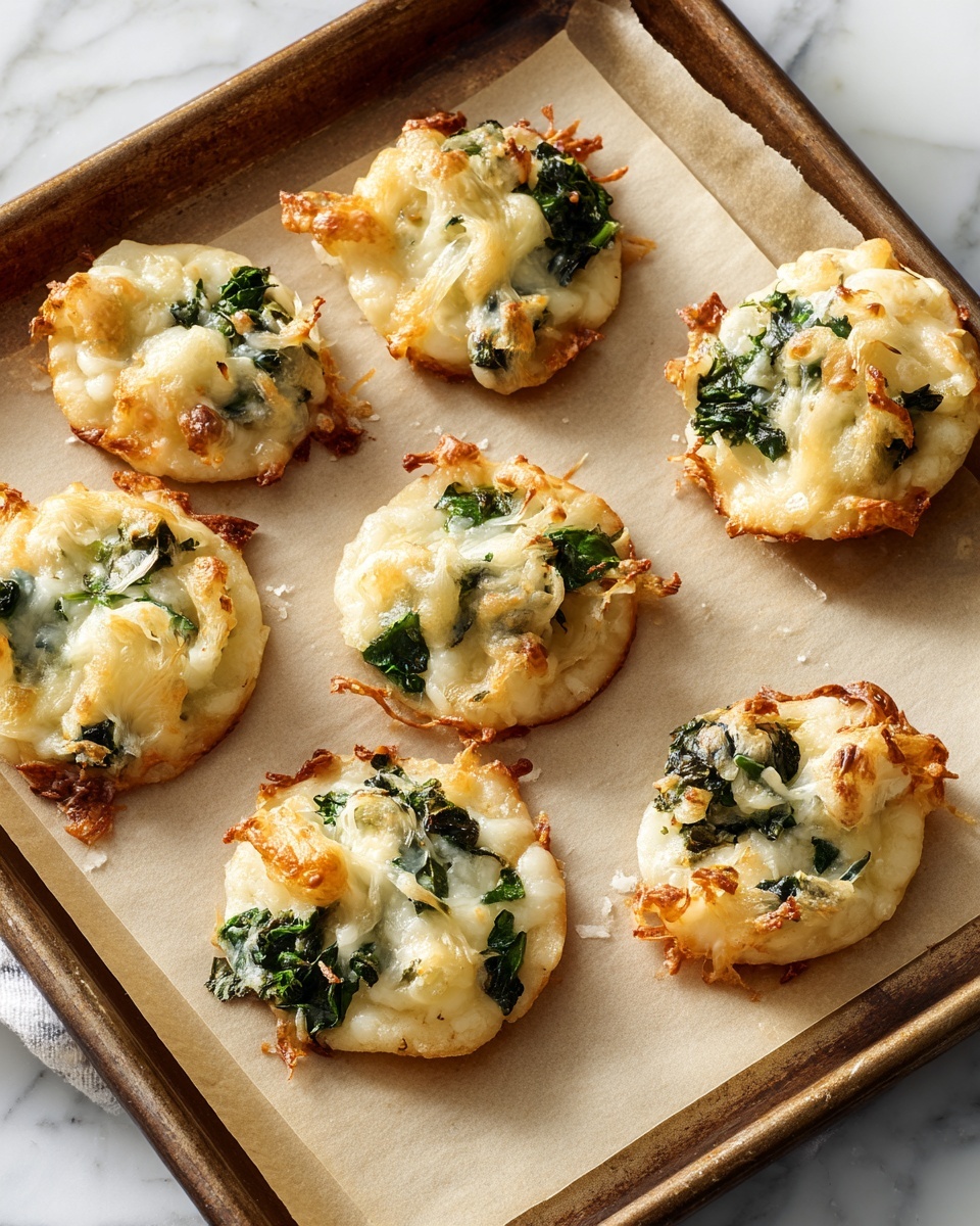 Spinach Dip Cheese Crisps Recipe - Recipe Image