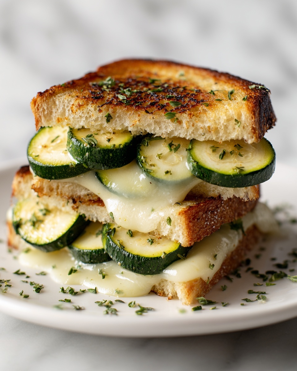 Crispy Zucchini Grilled Cheese with Garlic Butter Recipe - Recipe Image